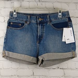 RVCA Denim Cuffed Shorts 28 New